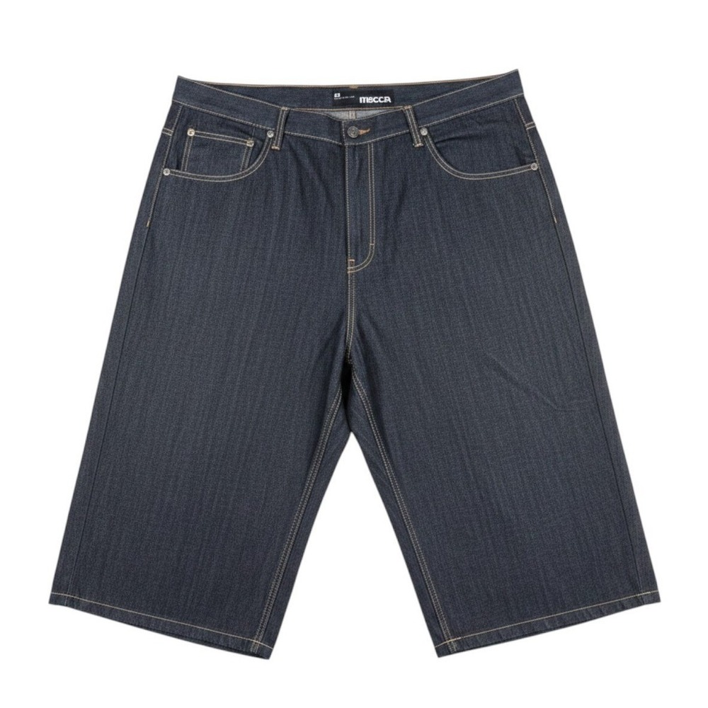 Mecca Denim Shorts Mens 54 Dark Wash Baggy Y2K Hip Hop Skater Wide Leg Vintage